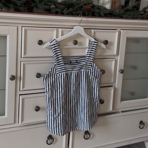 Coastal Striped Black and White Top